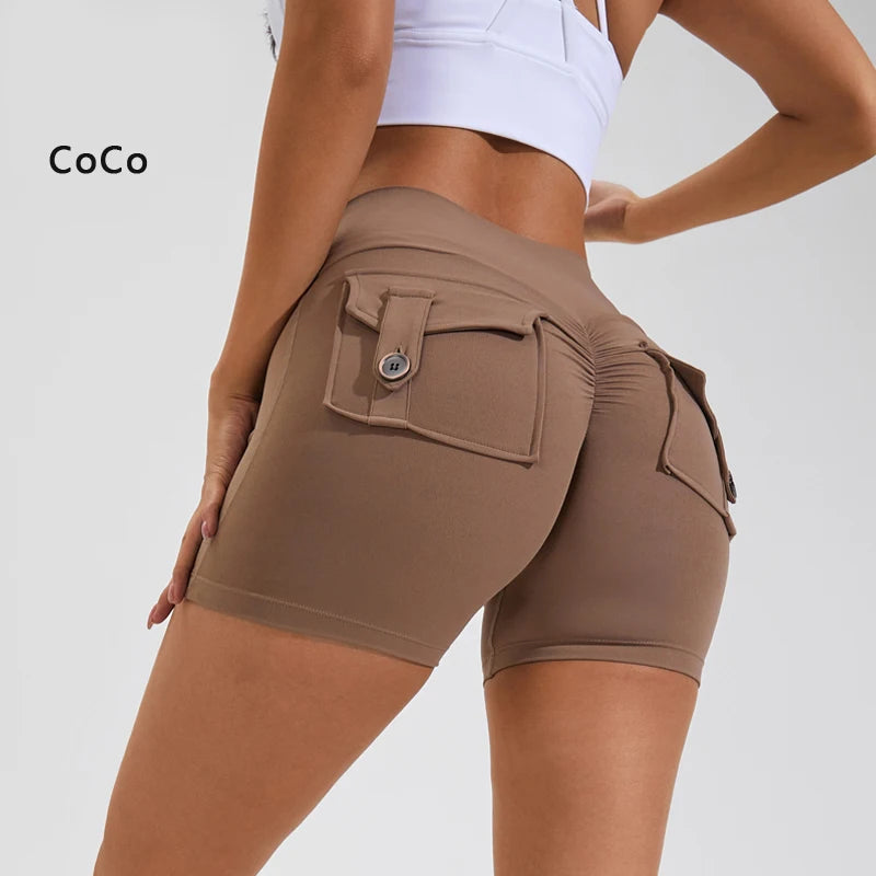 High waist pocket shorts